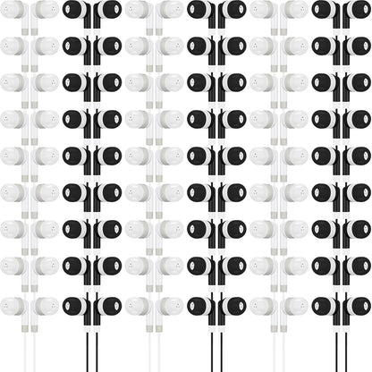 Kigeli 100 Pcs Kids Bulk Earbud Headphones for Classroom Student Wired Headphones in-Ear Earbud 3.5 mm Disposable Earphones Set for Kids Adult Class School Library Laptop (Grey Black) - Renee Lane Company