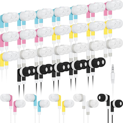 Kigeli 25 Pack Kids Bulk Earbud Headphones for Classroom Student Wired Headphones in-Ear Earbud 3.5 mm Disposable Earphones Set for Kids Adult Class School Library Laptop - Renee Lane Company