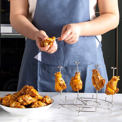 Kitchen Air Fryer Rack Accessories BBQ Grill Tray Basket Stand Roasting Meat Food Holder Tool for Household Picnic Camping - Renee Lane Company