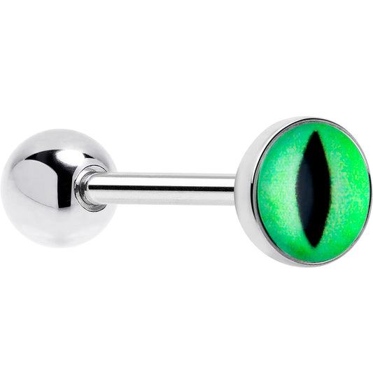 Kitty Green Eye UV Reactive Barbell Tongue Ring - Renee Lane Company