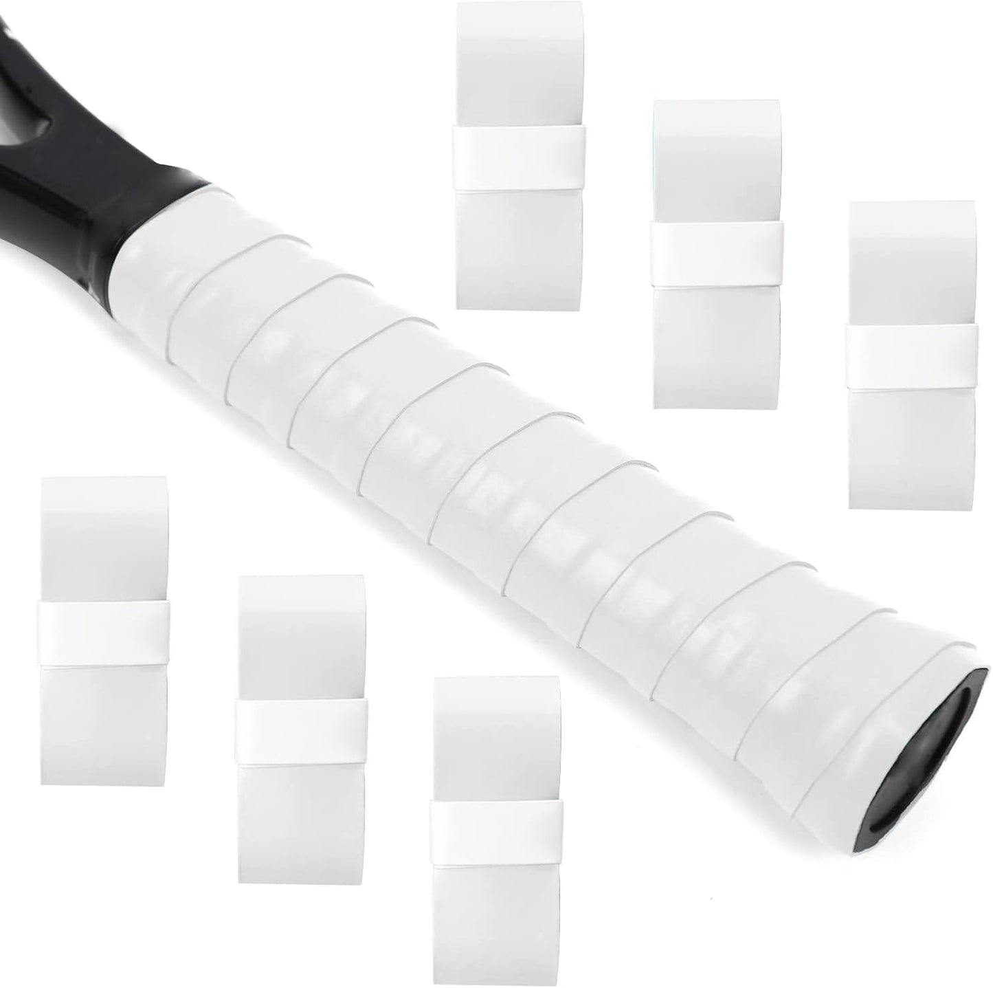 L LK SPORTS Tennis Racket Grip Tape 6 Pack Precut Anti Slip Tennis Grip Tape Absorbent Dry Feel Tennis Grips Overgrip for Tennis Pickleball White - Renee Lane Company