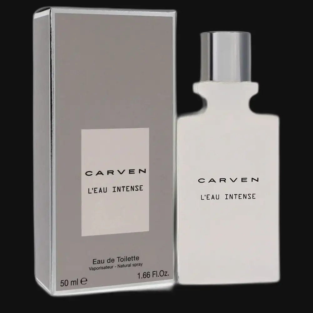 Men's Carven eau de toilette spray bottle, silver cap, with carton