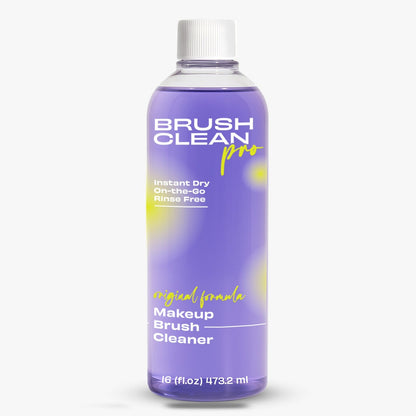 Lavender makeup brush cleaner bottle, 16 oz, with white screw cap