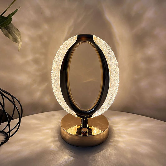 LED Desk Lamp Atmosphere Lamp Touching Control Bedside Lamp Night Light Suitable For Home Office Dimmable Desk Lamp With USB Charging Port Acrylic Crystal Modern Luxury Rechargeable Table Lamp - Renee Lane Company