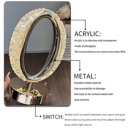 LED Desk Lamp Atmosphere Lamp Touching Control Bedside Lamp Night Light Suitable For Home Office Dimmable Desk Lamp With USB Charging Port Acrylic Crystal Modern Luxury Rechargeable Table Lamp - Renee Lane Company