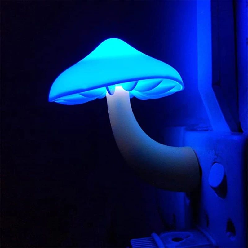 LED Night Lamp Mushroom Wall Socket Lamp White Light Control Sensor Bathroom Bedroom Furniture Decoration Wall Lamp - Renee Lane Company
