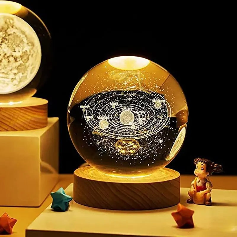 LED Night Light Milky Way Galaxy Solar System Crystal Ball - Renee Lane Company