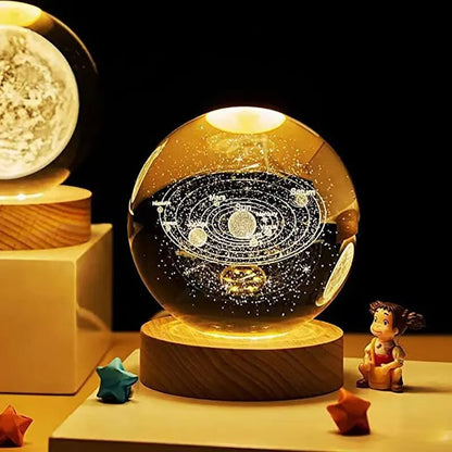 LED Night Light Milky Way Galaxy Solar System Crystal Ball - Renee Lane Company