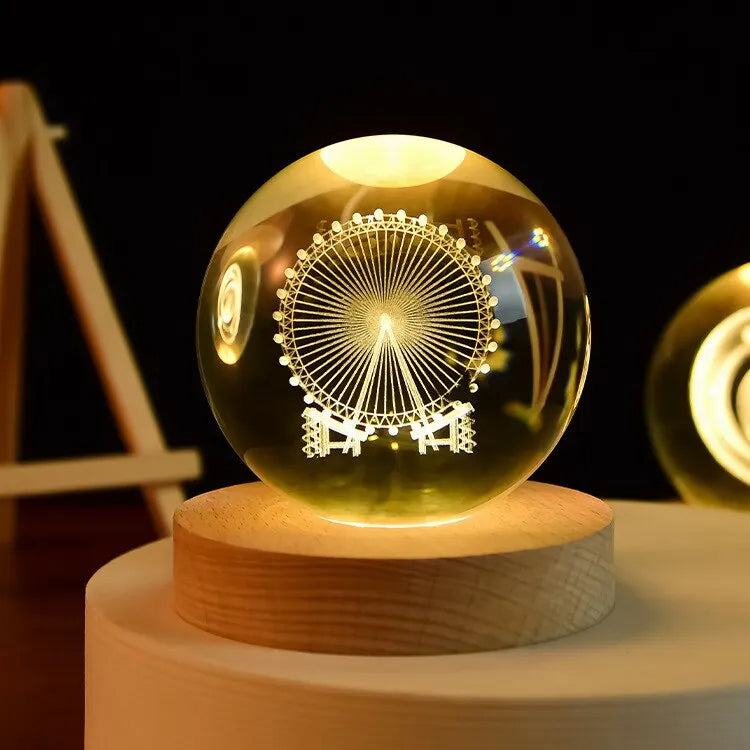 LED Night Light Milky Way Galaxy Solar System Crystal Ball - Renee Lane Company