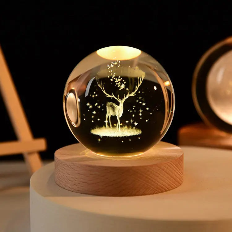 LED Night Light Milky Way Galaxy Solar System Crystal Ball - Renee Lane Company