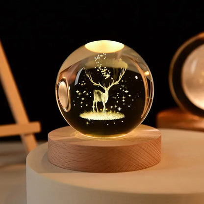 LED Night Light Milky Way Galaxy Solar System Crystal Ball - Renee Lane Company