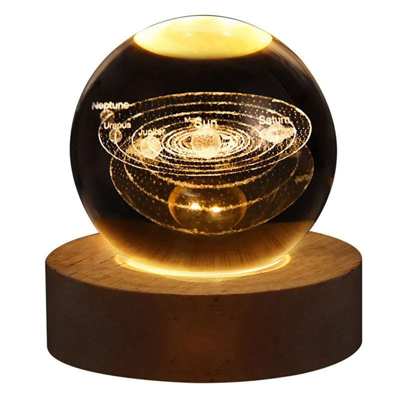 LED Night Light Milky Way Galaxy Solar System Crystal Ball - Renee Lane Company