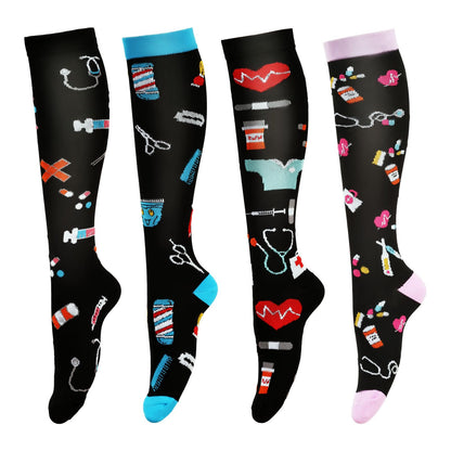 LEOSTEP Compression Socks for Women & Men Circulation Long Stockings Support for Nurses Pregnant Hiking Riding Running - Renee Lane Company