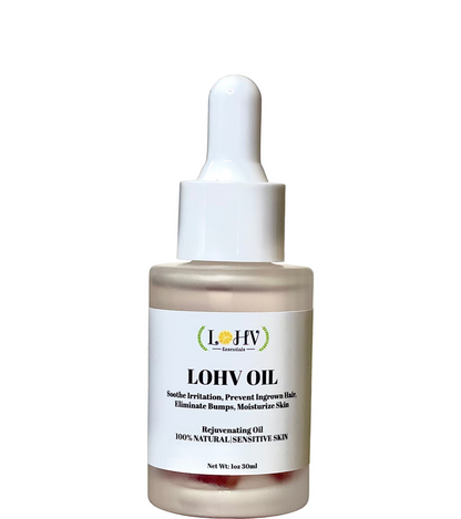 LOHV Multi-Purpose PREMIUM Rose Oil For Sensitive Skin. Clear Up Bumps, Ingrown Hairs On Face and Bikini Line, Soothes Irritation with Rosemary Oil + Vitamin E Oil + Grape Seed Oil + Sweet Almond Oil - Renee Lane Company