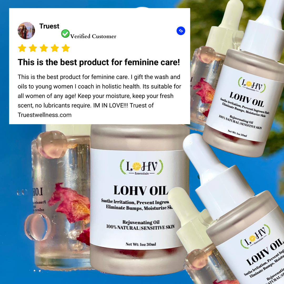 LOHV Multi-Purpose PREMIUM Rose Oil For Sensitive Skin. Clear Up Bumps, Ingrown Hairs On Face and Bikini Line, Soothes Irritation with Rosemary Oil + Vitamin E Oil + Grape Seed Oil + Sweet Almond Oil - Renee Lane Company