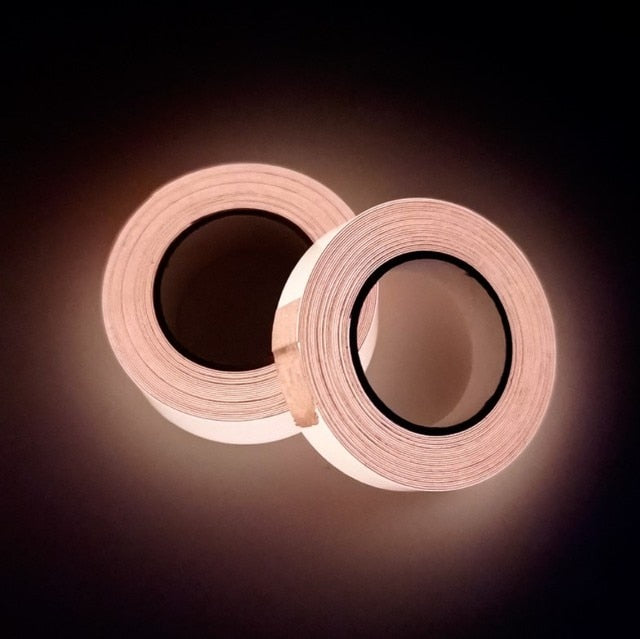 Glow sticker tape roll set with pink luminous bands