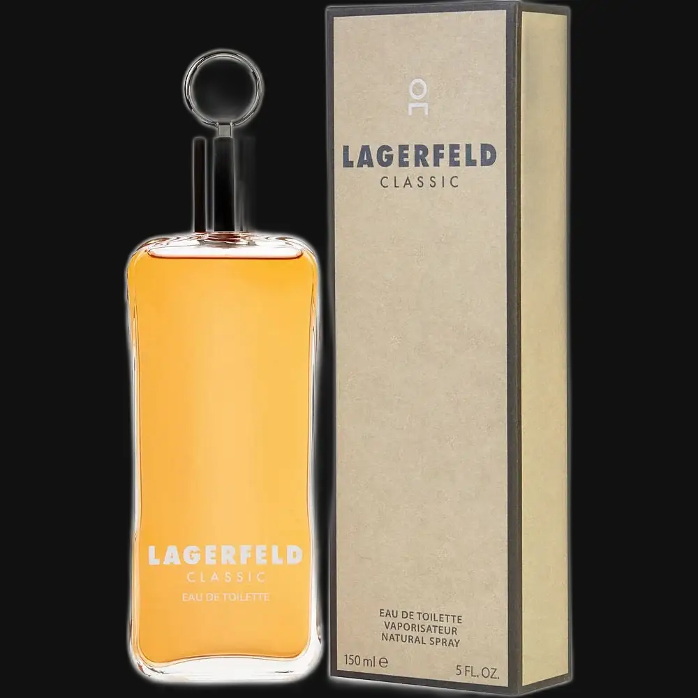 Men's Eau de Toilette cologne bottle with keyring loop, amber liquid, boxed