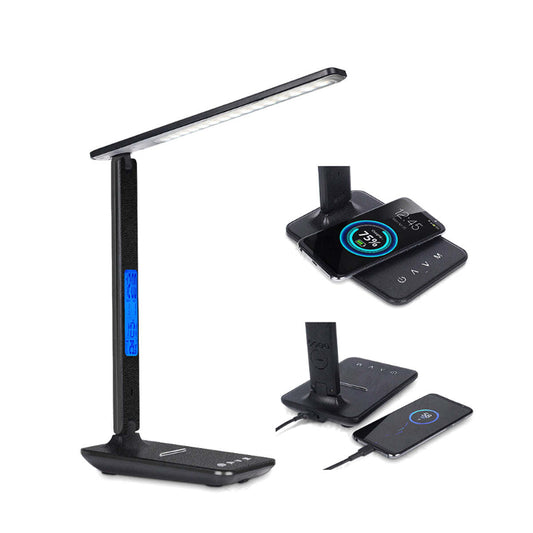 Lamp Plus 3 in 1 Lamp With Phone Charger; Clock And Thermostat - Renee Lane Company