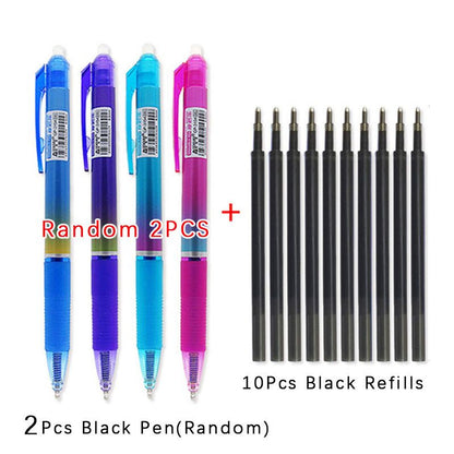 Large Capacity Ink,Erasable Pen 0.5mm Push Automatic Gel Pen Washable Handle Magic Erasable Refills Rods Longer Writing School - Renee Lane Company