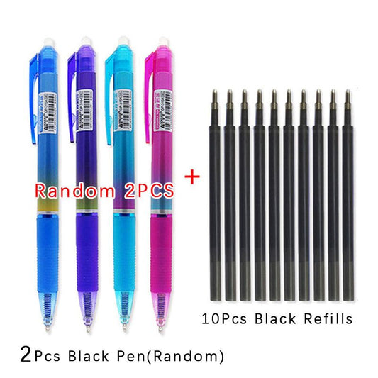 Large Capacity Ink,Erasable Pen 0.5mm Push Automatic Gel Pen Washable Handle Magic Erasable Refills Rods Longer Writing School - Renee Lane Company