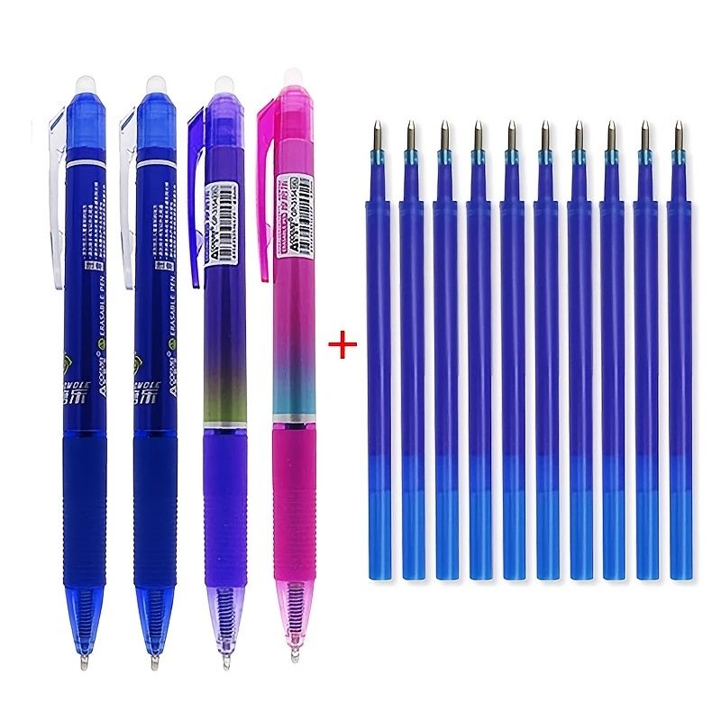 Large Capacity Ink,Erasable Pen 0.5mm Push Automatic Gel Pen Washable Handle Magic Erasable Refills Rods Longer Writing School - Renee Lane Company