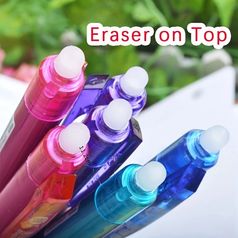 Large Capacity Ink,Erasable Pen 0.5mm Push Automatic Gel Pen Washable Handle Magic Erasable Refills Rods Longer Writing School - Renee Lane Company