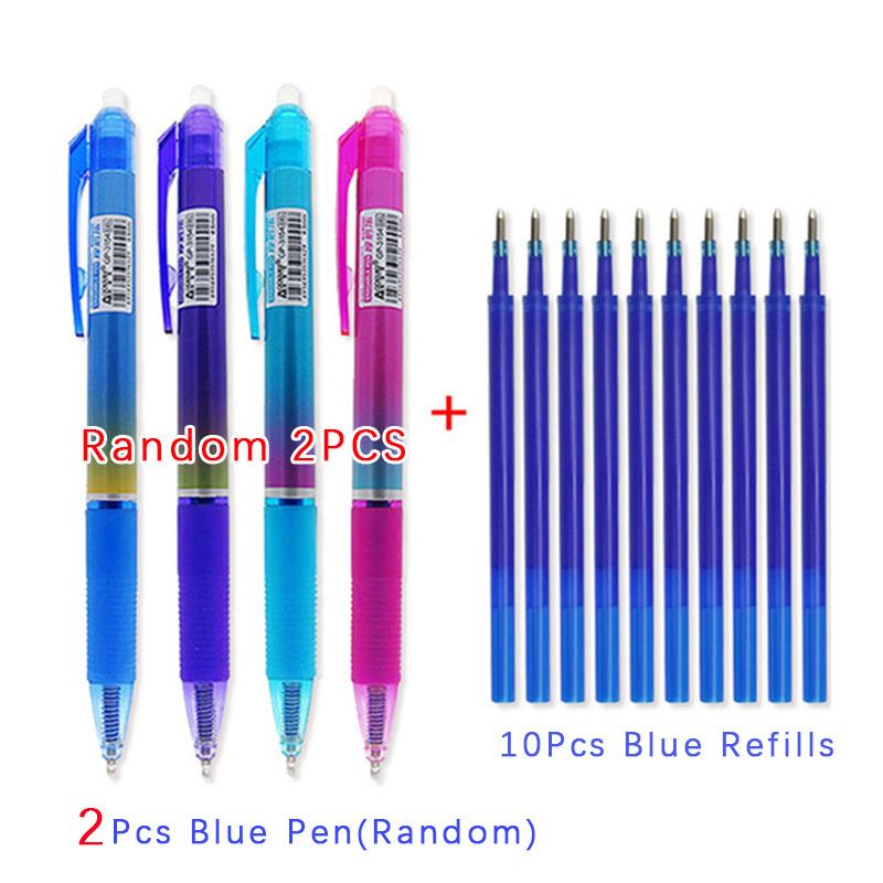 Large Capacity Ink,Erasable Pen 0.5mm Push Automatic Gel Pen Washable Handle Magic Erasable Refills Rods Longer Writing School - Renee Lane Company