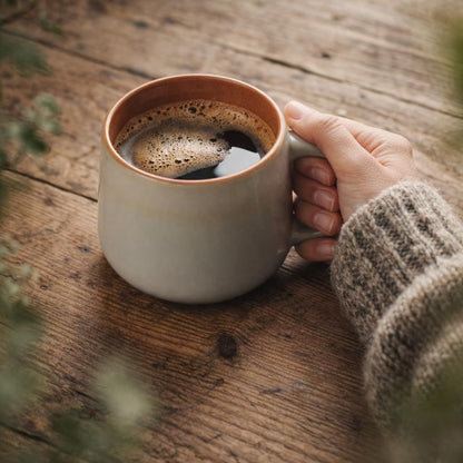 Large Ceramic Coffee Mugs Set of 4 | 16 oz Stoneware Coffee Cups | Lead-Free, Non-Toxic | Microwave and Dishwasher Safe | Comfortable Handle | Nordic Design for Tea, Cocoa, Latte | Sage - Renee Lane Company