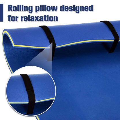 Large Float Water Mat 10' x 5' 3-Layer Pool Foam Thick Durable for Swimming Lake Ocean Activities Blue - Renee Lane Company