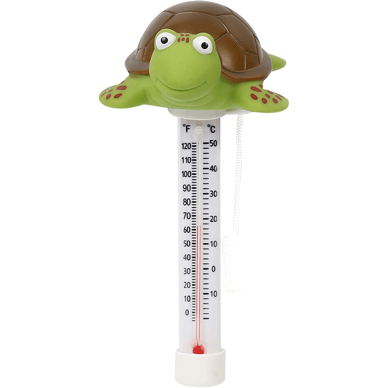 Large Floating Pool Thermometer with String for Easy Read Water Temperature in Outdoor and Indoor Swimming Pools and Spas (Turtle) - Renee Lane Company