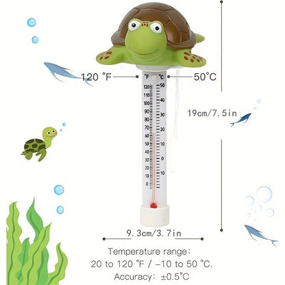 Large Floating Pool Thermometer with String for Easy Read Water Temperature in Outdoor and Indoor Swimming Pools and Spas (Turtle) - Renee Lane Company