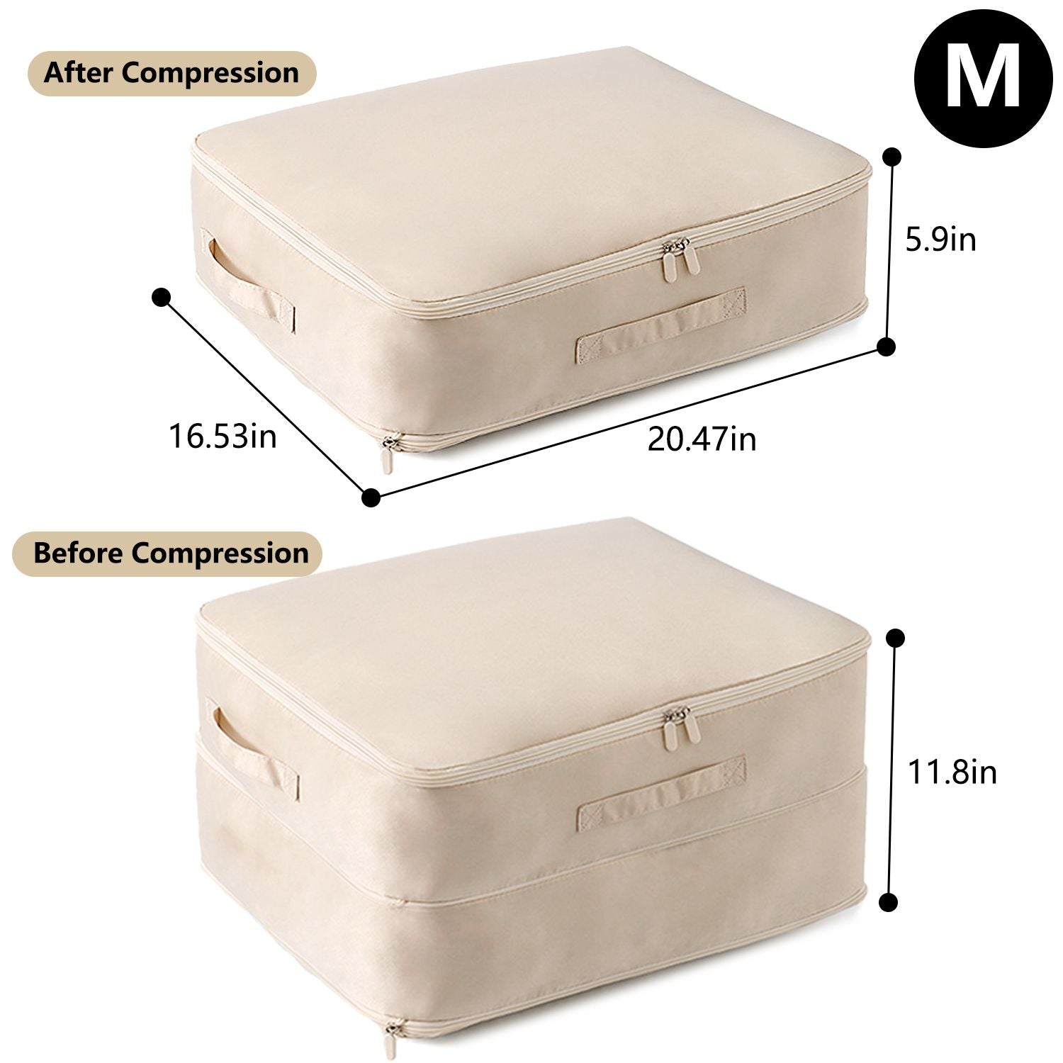 Large Foldable Storage Bag For Comforter Quilt Blanket Clothes Pillows Beddings Self Compression Organizer For Duvet Closet Storage Containers With Dual Zippers - Renee Lane Company