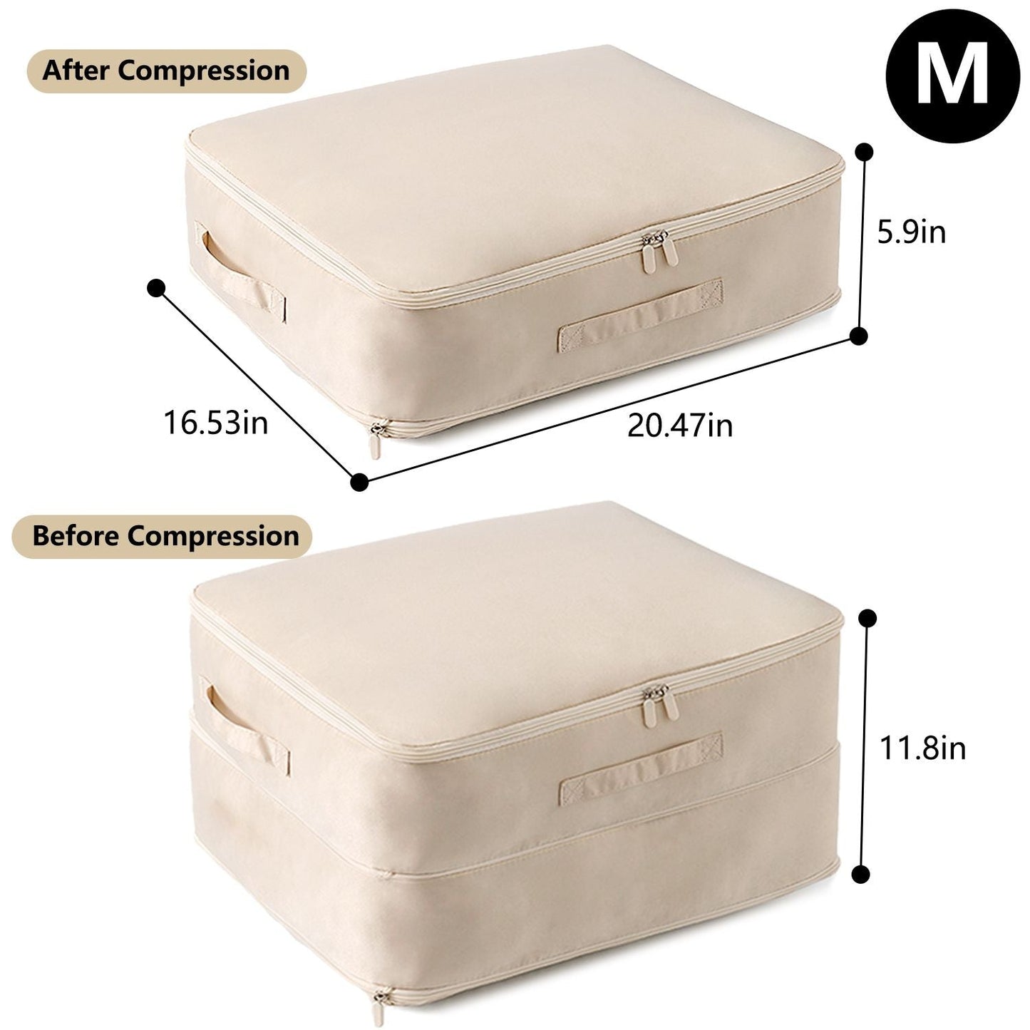 Large Foldable Storage Bag For Comforter Quilt Blanket Clothes Pillows Beddings Self Compression Organizer For Duvet Closet Storage Containers With Dual Zippers - Renee Lane Company