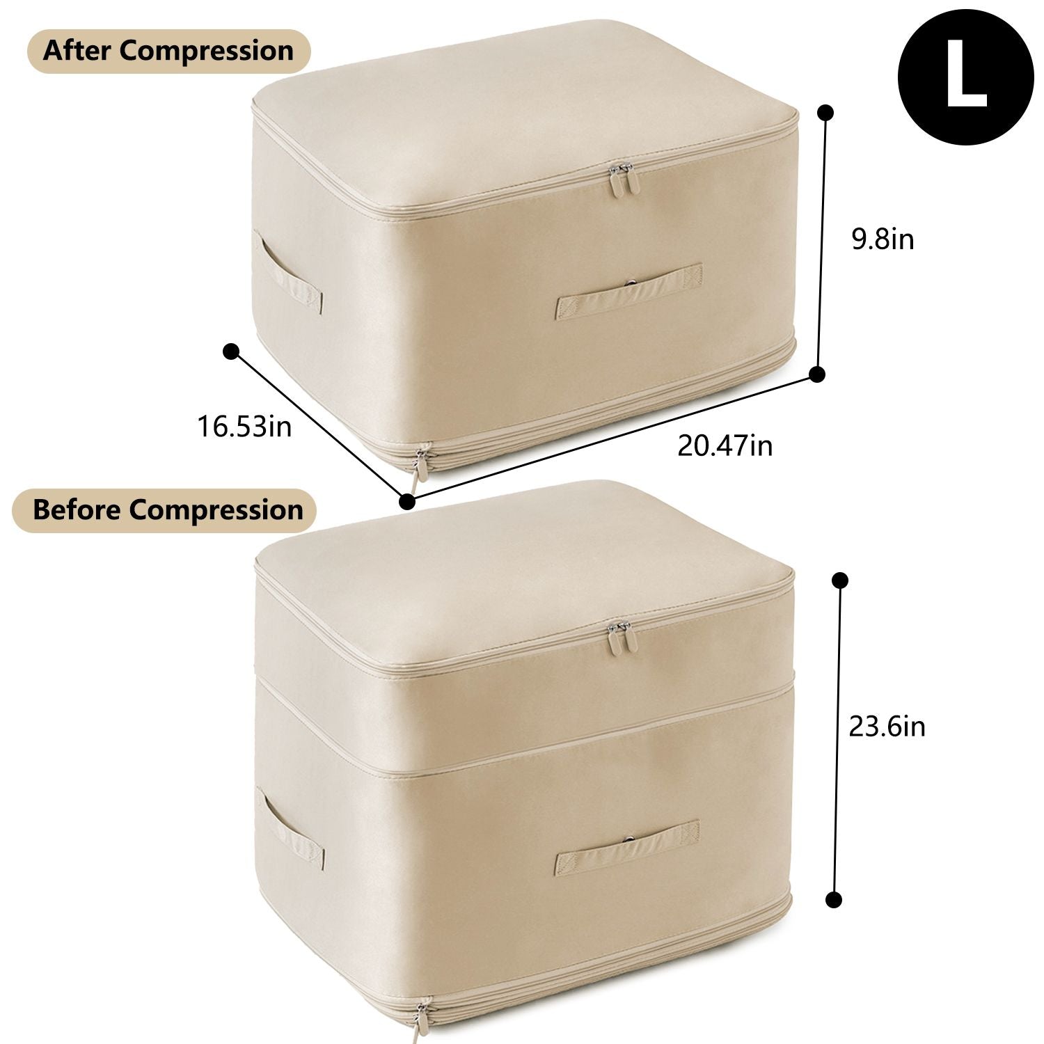 Large Foldable Storage Bag For Comforter Quilt Blanket Clothes Pillows Beddings Self Compression Organizer For Duvet Closet Storage Containers With Dual Zippers - Renee Lane Company