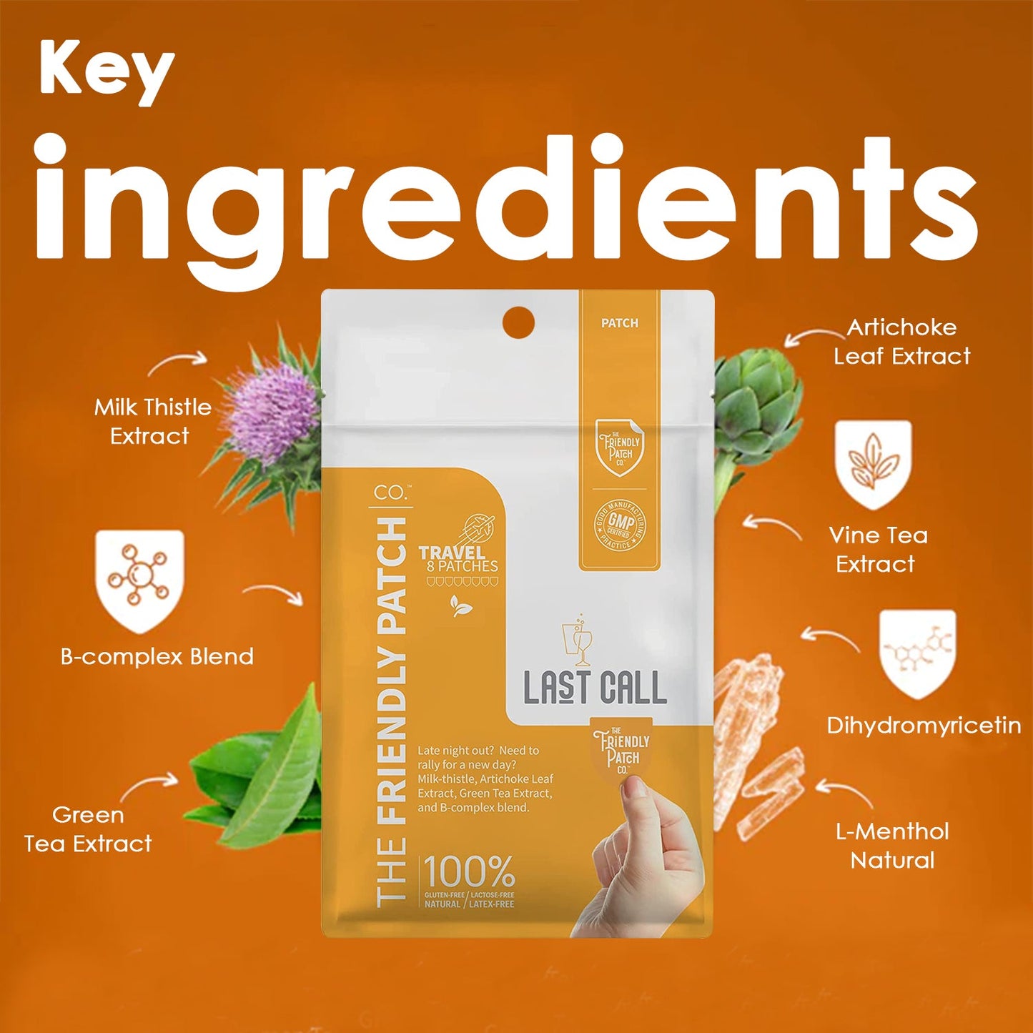 Last Call Patches: DHM & Milk Thistle Recovery Hangover Patches - 8 Pack - Renee Lane Company