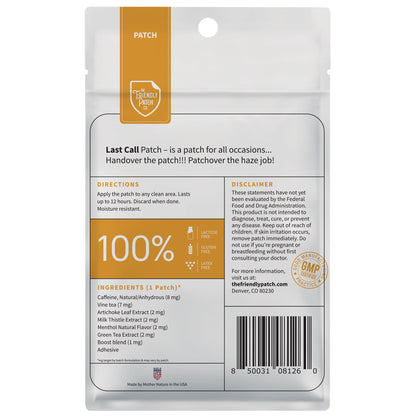 Last Call Patches: DHM & Milk Thistle Recovery Hangover Patches - 8 Pack - Renee Lane Company