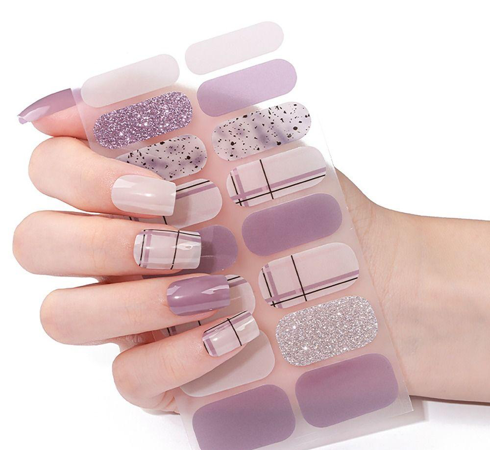 Lavender Glitter Gel Nails - Renee Lane Company
