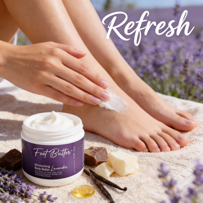 Lavender Moisturizing Body Butter – Deep Hydration for Dry Skin & Tired Feet - Renee Lane Company