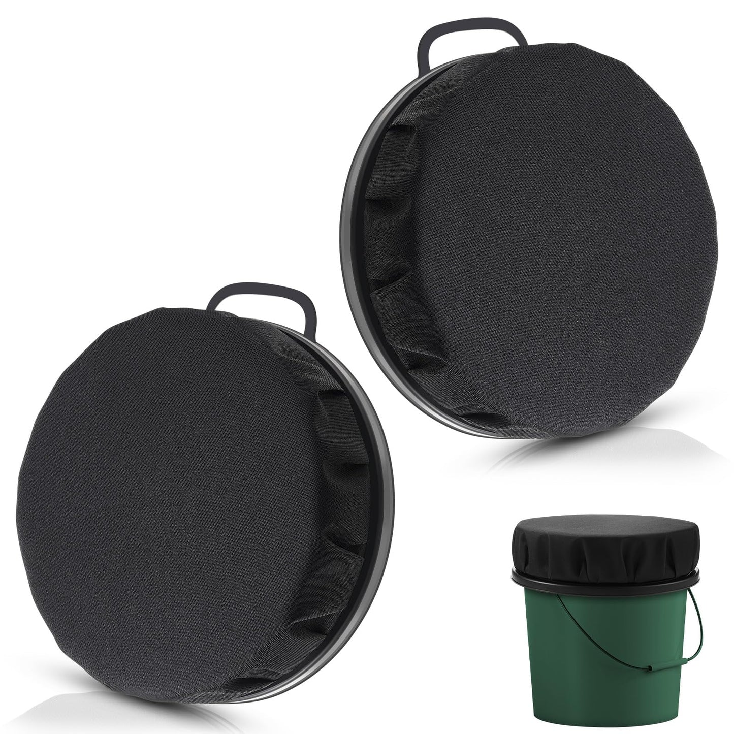 Lewtemi 2 Pcs 5 Gallon Bucket Seat Bucket Swivel Lid Cushion 360 Degree Swivel Bucket Seat Cushion Bucket Seat Lid with Waterproof Cover for Dove Duck Hunting Fishing Camping(3.54 Inch ThickBlack) - Renee Lane Company