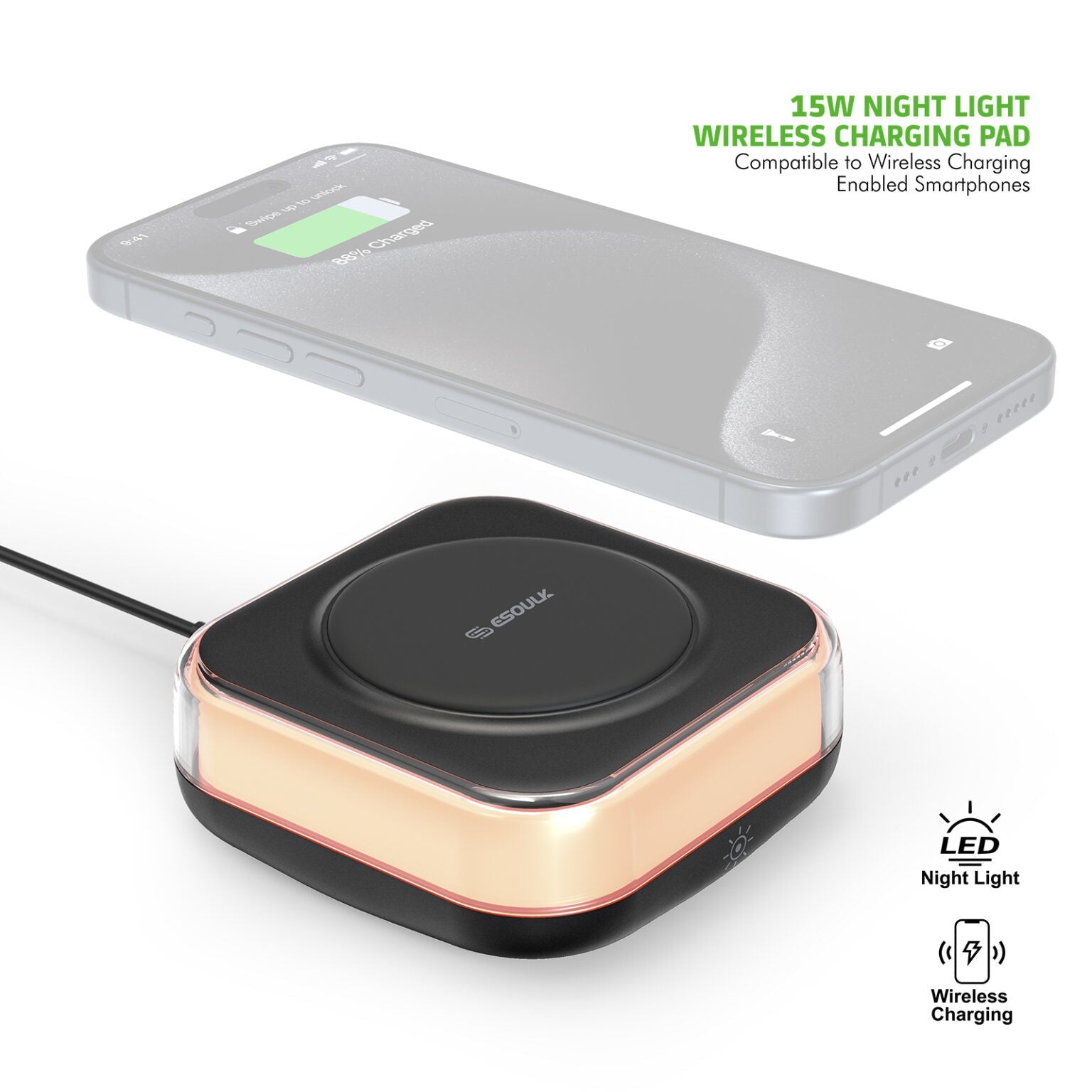 Light + Power + Sleep Wireless Charger - Renee Lane Company