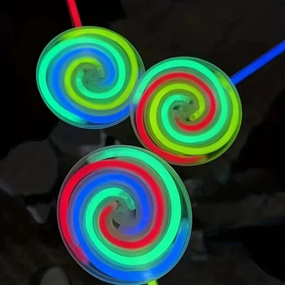 Light Up Spinning Lollipop Wand, Lollipop Glow Sticks, Princess Fairy Wand Spinner, Halloween Party Favor, Birthday Gift, Dress Decoration - Renee Lane Company