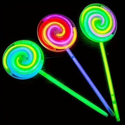 Light Up Spinning Lollipop Wand, Lollipop Glow Sticks, Princess Fairy Wand Spinner, Halloween Party Favor, Birthday Gift, Dress Decoration - Renee Lane Company