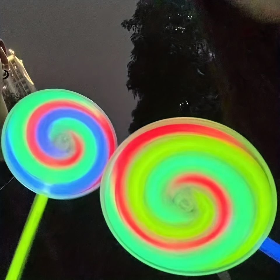 Light Up Spinning Lollipop Wand, Lollipop Glow Sticks, Princess Fairy Wand Spinner, Halloween Party Favor, Birthday Gift, Dress Decoration - Renee Lane Company