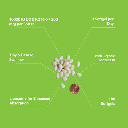 Liposomal D3 10,000IU K2 200mcg - Renee Lane Company