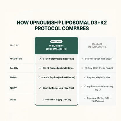 Liposomal Vitamin D3 5000IU K2 MK7 100 mcg - Renee Lane Company