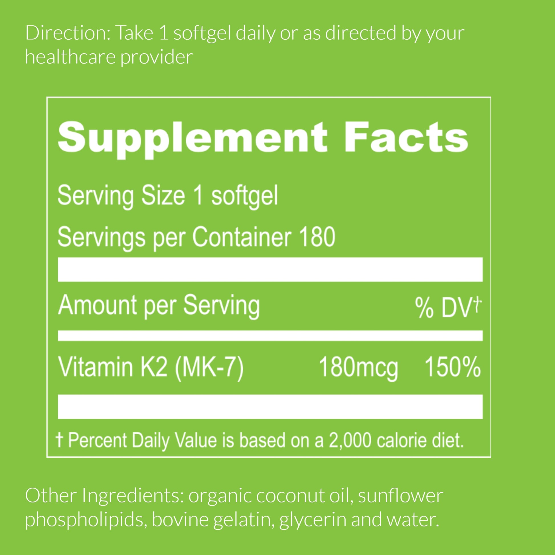 Liposomal Vitamin K2 MK-7 180mcg - Renee Lane Company