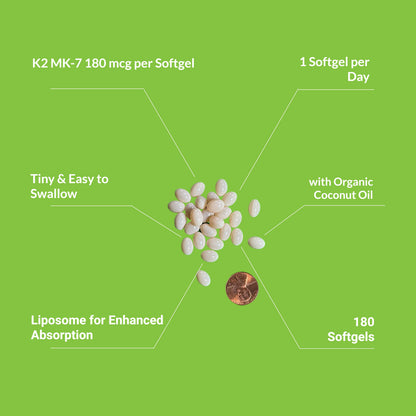 Liposomal Vitamin K2 MK-7 180mcg - Renee Lane Company