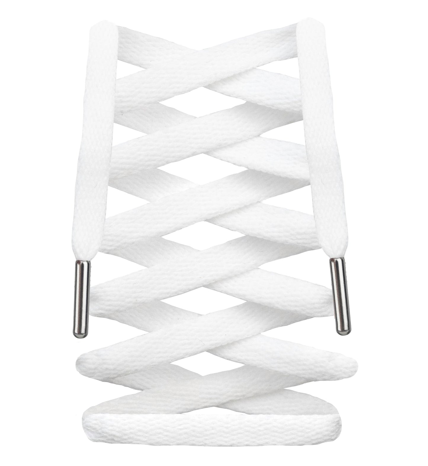 LitLaces - Premium Flat Cotton Shoe Laces Replacement for Air Jordan Nike Dunk Air Force 1 Converse & Casual Shoes (White/Silver 72") - Renee Lane Company