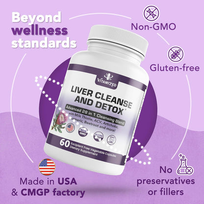 Liver Cleanse and Detox Formula - Milk Thistle, Artichoke Extract, Dandelion, and Apple Cider Vinegar - Liver Health Supplement - Renee Lane Company