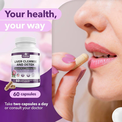 Liver Cleanse and Detox Formula - Milk Thistle, Artichoke Extract, Dandelion, and Apple Cider Vinegar - Liver Health Supplement - Renee Lane Company